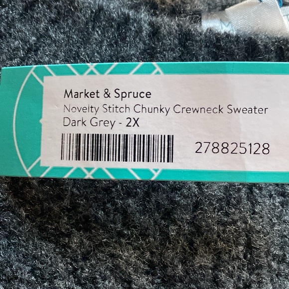 MARKET & SPRUCE NOVELTY STITCH CHUNKY CREWNECK DARK GREY SOFT SWEATER 🌟NWT🌟 - Picture 13 of 16